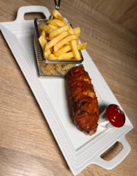 Grilled Turkey and French fries